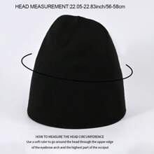 1 件时尚简约针织帽，适合户外活动、骑自行车、旅行、滑雪、男女通用街头便帽秋季装 - A - 查看 2