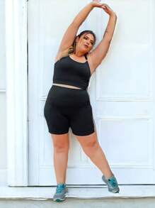 Plus Size Sports Bras - màu đen - Xem 3
