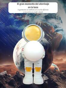 Astronaut Design Portable Bluetooth Speaker Rechargeable Battery With Fm Radio - White - View 7
