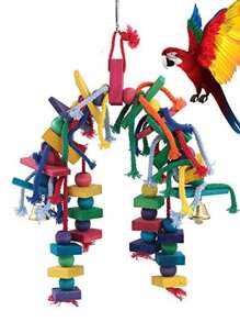 (Accessories Color Randomly Shipped) 1pc Parrot Colorful Wooden Block Chewing Toy Parrot Bird Toy