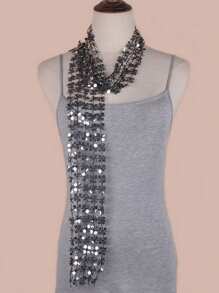 Party 1pc Women's Embroidered Sparkle Scarf, Can Be Used As Headband, Sash, Hat Accessory, Suitable For Multiple Occasions