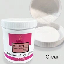 Poudre pour les ongles en acrylique 120ML 4.23 OZ couleur rose, transparente et blanche. Poudre acrylique sans odeur et sans bulles, sans besoin de lampe pour les ongles, pour une extension d'ongles en acrylique durable. (Poids net environ 110g de poudre). Fournitures pour les ongles DIY, breloques pour ongles, fournitures pour les ongles