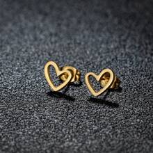 1 Pair New Stainless Steel Geometric  Stud Earrings For Women Everyday Tiny Moon Star Earrings Birthday Gift Jewelry