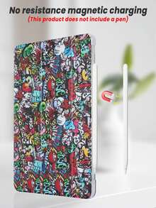 Ốp lưng máy tính bảng làm từ chất liệu Acrylic trong suốt, mờ, có họa tiết Graffiti, bền và chống trầy xước, chân đế đa góc có thể điều chỉnh, khóa từ với chức năng tự động ngủ/thức, thiết kế họa tiết Graffiti và kinh dị cá nhân, tương thích với iPad - Nhiều màu - Xem 6