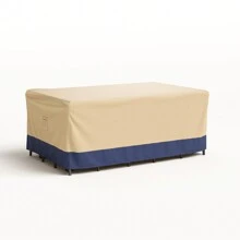 Patio 90''x50'' Dining Set Cover Rectangle Table Chair Waterproof Handle Air Vent - Beige - View 1