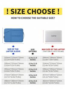 canvas artisan 筆記型電腦包防水聚酯纖維商務包筆記型電腦內膽包適用於 Matebook Hp Probook - 藍色 - 查看 4