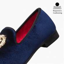 Men's Rhinestone Sparkling Suede Dress Shoes Loafer Classic Designer Moccasins - 藍色 - 查看 7