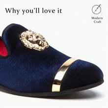 Men's Rhinestone Sparkling Suede Dress Shoes Loafer Classic Designer Moccasins - 藍色 - 查看 4