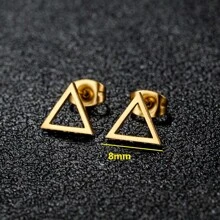 1 Pair New Stainless Steel Geometric  Stud Earrings For Women Everyday Tiny Moon Star Earrings Birthday Gift Jewelry