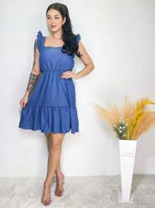 Women Dresses - 中等水洗藍 - 查看 1