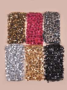 Party 1pc Women's Embroidered Sparkle Scarf, Can Be Used As Headband, Sash, Hat Accessory, Suitable For Multiple Occasions