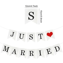 新婚横幅 - 婚礼标志接待道具照片/新婚车装饰/新娘送礼会/车内装饰，白色