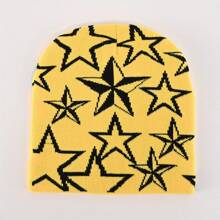 街头 Y2k 无檐便帽，带有字母、星星和针织设计 - 男女通用可爱时尚头饰，2000 年代冬季秋季 - A - 查看 12