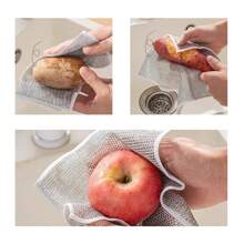 5/10/20Pcs Steel Wire Dishcloths Non -Stick Oil Iron Dishrag Kitchen Pan Pot Dishes Cleaning Rag Napery Dishcloth Rags,Garden Tools - Silver - View 10