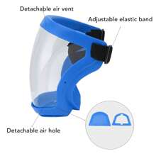 1pc Protective Facial Shield, Safety Elastic Belt Detachable Face Shield Transparent Clear For Dust,Anti-Fog Full Face Active Shields Protection Visible Expression Transparent Breathable Comfortable Adults Reusable - Blue Frame - View 6