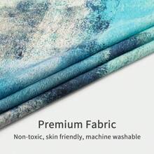 Cortina De Ducha Azul Turquesa Para Decoración De Baño Moderno Abstracto, Cortina De Ducha De Tela Verde Turquesa, Estilo Grunge Vintage De País Y Diseño De Graffiti De Pincel, 71 X 71 - Turquesa - Ver 6