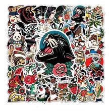 50pcs Cartoon Tattoo Fashion Sticker Decals Graffiti Vinyl Self Adhesive Waterproof Stickers, Suitable DIY Suitcase Water Bottle DIY Phonecase Laptop Computer Skateboard Luggage Helmet And More.,Rock Band Stickers,Hardhat Stickers,Stickers Fashion,Tattoo Grip Tape,Concert Stickers,Stickers Laptop - Apricot - View 2