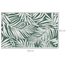 Outsunny Tapis d'extérieur réversible motif feuilles vertes tropical - polypropylène haute densité 310 g/m² - dim. 152L x 243l cm vert