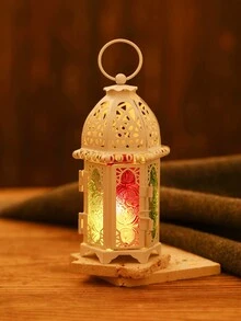 1 szt Europejski & Amerykański Styl Żelazo Szkło Świecznik Dekoracyjny Stół Dekoracje Żelazo Wiatr Lekki 
Dekoracja na biurko ( Świeczki Nie dołączono )