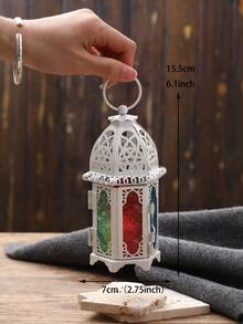 1 szt Europejski & Amerykański Styl Żelazo Szkło Świecznik Dekoracyjny Stół Dekoracje Żelazo Wiatr Lekki 
Dekoracja na biurko ( Świeczki Nie dołączono )