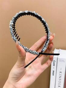 1pc Girl's Hairband With Teeth And Anti-slip Function For Fringe Hair - White - View 7