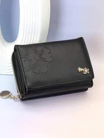 Clip Short Folding Pu Wallet Sweet Cute Fashion Young Zip Large Capacity Card Holder Storage Card For Women Wallet Purse Wallet Small Wallet