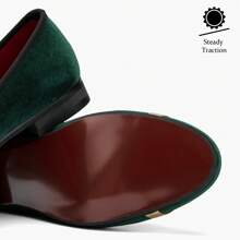 Men's Rhinestone Sparkling Suede Dress Shoes Loafer Classic Designer Moccasins - Green - View 5