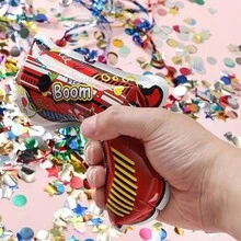 5/10 đồ chơi pháo giấy tự thổi phồng nhiều màu sắc, đồ chơi pháo giấy tiệc cho lễ kỷ niệm, ngày lễ, sinh nhật, quà tặng Giáng sinh, trang trí không khí - Đỏ - Xem 3