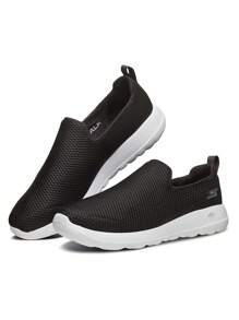 Skechers Men Athletics Walking Shoes Mesh Lightweight Soft Shoes Black 54600-BKW - Black - View 3