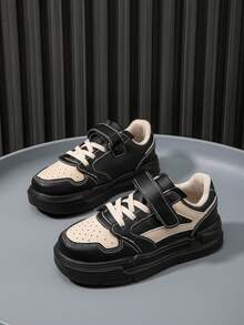 1 đôi Trẻ em Giải trí Giày Chạy bộ , Giúp đỡ thấp Thoáng khí Da Giày thể thao Đối với Trong nhà & Các hoạt động ngoài trời , Dễ mặc Giày lười Thiết kế , Chống trượt , Thoải mái , Hợp thời Phong cách Đối với Con trai & Cô gái - màu đen - Xem 6