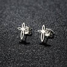 1 Pair New Stainless Steel Geometric  Stud Earrings For Women Everyday Tiny Moon Star Earrings Birthday Gift Jewelry
