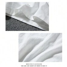 Camisa Con Botones  Informal Suelta De Manga Corta Para Hombre - Blanco - Ver 6