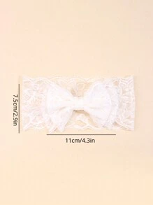 1pc White Lace Headbands For Baby,Solid Color Elegant Hair Bow Hairbands For Toddler Girls,Wedding Holiday Party Headwear For Kids,Kids Baby Hair Accessories Love Valentine