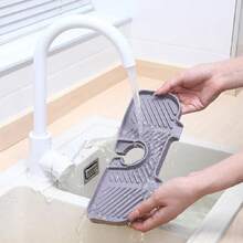Faucet Snap Storage Rack Kitchen Organizer Sponge Rack Soap Cleaning Brush Storage Rack Drain Rack - Light Grey - View 3