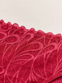 APRSEA 4 件套女士随机印花中腰性感羽毛蕾丝插入内裤 - 彩色 - 查看 5