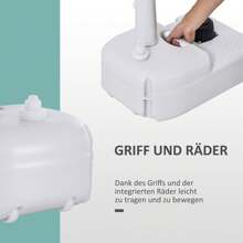 Outsunny Camping Waschbecken Handwaschbecken mit 17L Wassertank Spülbecken mit Auffangbehälter für Abwasser Spender für Flüssigseife mit Fußpumpe mobil HDPE Grau - Hellgrau - Übersicht 3