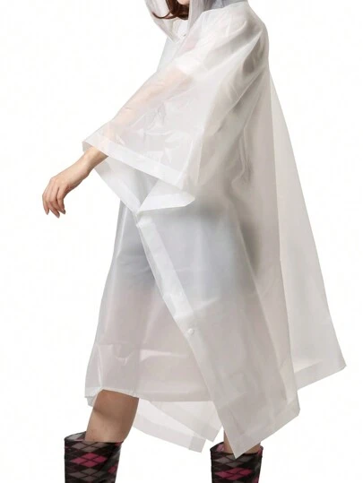 一件加厚防水EVA材质徒步雨衣。多功能通用半透明雨衣，男女皆宜。肩背式雨披，适合徒步、露营、上学、办公、居家、旅行、返校用品、保暖、闺蜜节、送给小狗、嘉年华、春夏精选、伴娘礼物、房间、卧室装饰、海滩、旅行、男女皆宜、度假、可爱小物。