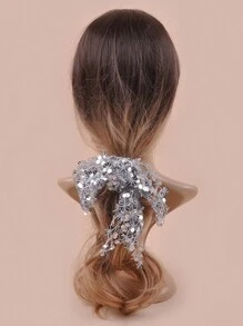 Party 1pc Women's Embroidered Sparkle Scarf, Can Be Used As Headband, Sash, Hat Accessory, Suitable For Multiple Occasions