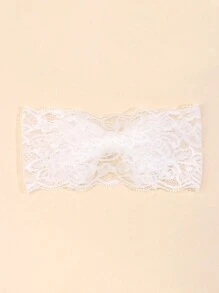 1pc White Lace Headbands For Baby,Solid Color Elegant Hair Bow Hairbands For Toddler Girls,Wedding Holiday Party Headwear For Kids,Kids Baby Hair Accessories Love Valentine