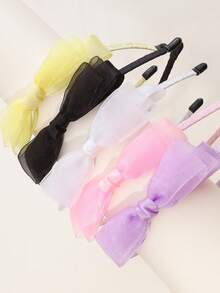 Set de 5 diademas con lazo de malla para niñas - Multicolor - Ver 4