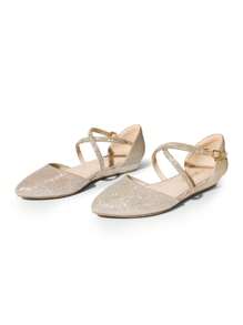 Women's Flats Shoes Slip-On Low Wedge Heeled Ankle Strap Pointed Toe Flats Shoes Dressy Comfortable Casual  Dress Business Office Working - 金色 - 查看 1