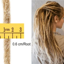 DZfirst 1/4 Packs(10/40Strands) Thin 0.6cm Dreadlock Handmade Hip-Hop Style Dreadlocks Extensions 613 Ombre Blonde 18-36Inch Synthetic Heat Resistant Wigs Pre Stretched Hair Extensions Braiding Hair - Ombre - View 8