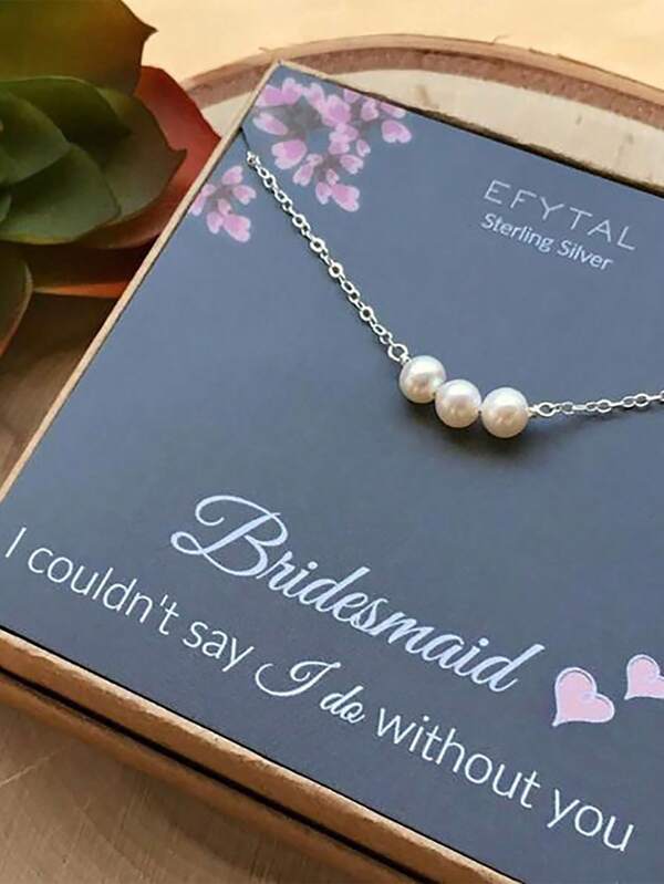 Regalo Para Damas De Honor, Collar De Perlas Sintéticas Para Damas De Honor, Regalo De Propuesta Para Mujeres, Joyería (sin Caja) Wish0255
