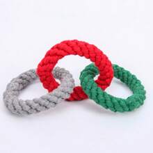 1pc/2pcs Rope Dog Chew Toys, Multi-Linked Circular Pet Toys, Random Color