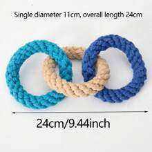 1pc/2pcs Rope Dog Chew Toys, Multi-Linked Circular Pet Toys, Random Color