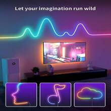 1pc  RGB+IC Govee Neon Rope Light,  Dream Color Dynamic LED Rope Lights  Led Light Strips For Bedroom Music Sync Flexible Cuttable DIY Design, Mobile APP Control, Neon Lights For Indoor Gaming Room Bedroom Festival Decor(Excluding Remote Control) - Multicolor - View 7