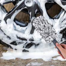 1 Pc Car Wheel Cleaning Brush, Synthetic Knitted Alloy Wheel Brush Scratch Free Cleaning Deep Into The Rim Bed Suitable For Wheels And Rims Of Cars/Motorcycles/Bicycles - Black and White - View 6