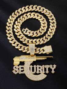 1 chiếc vòng cổ mặt súng cá nhân hóa hình chữ Hip Hop 3D mạ vàng Unisex kèm dây chuyền Miami Curb 13mm dành cho nam và nữ, lễ hội, quà tặng cho các cặp đôi, bạn bè - THƯ THƯ AN NINH - Xem 9