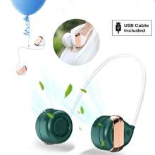 Portable Neck Fan Hands-Free Personal Hanging Sports USB Rechargeable Cooler - Green - View 2