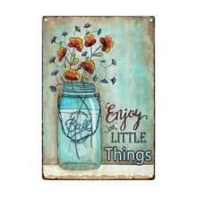 1 Miếng Retro Dấu hiệu thiếc - Nhỏ bé Đồ đạc - Kim loại Dấu hiệu Hoa Sân vườn Trang trí Nhà nông Quốc gia Nhà  Trang trí , 8x12in - Nhiều màu1 - Xem 1